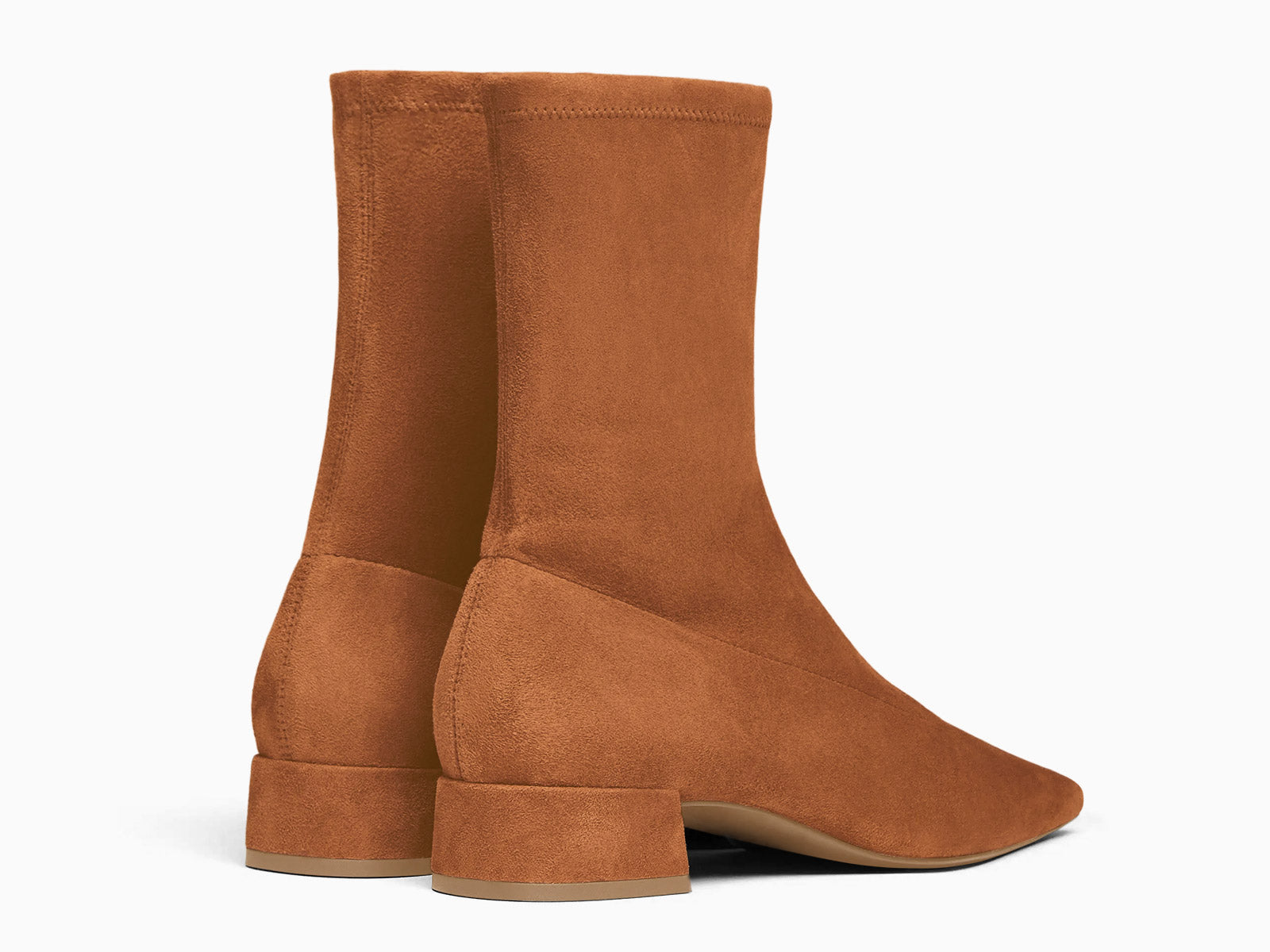 Coutgo Womens Brown Suede Square Toe Booties