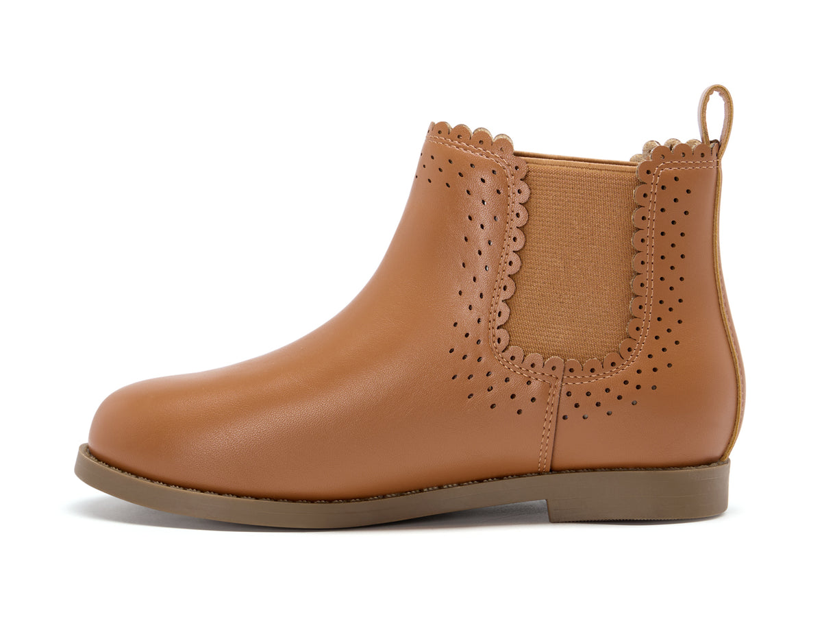 Coutgo Girl PU Brown Bow Chelsea Ankle Boots