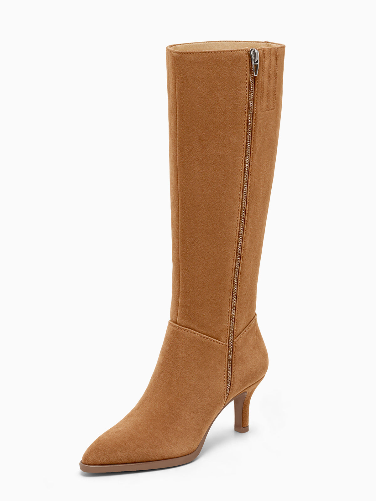 Coutgo Women Brown Pointed Knee Boots