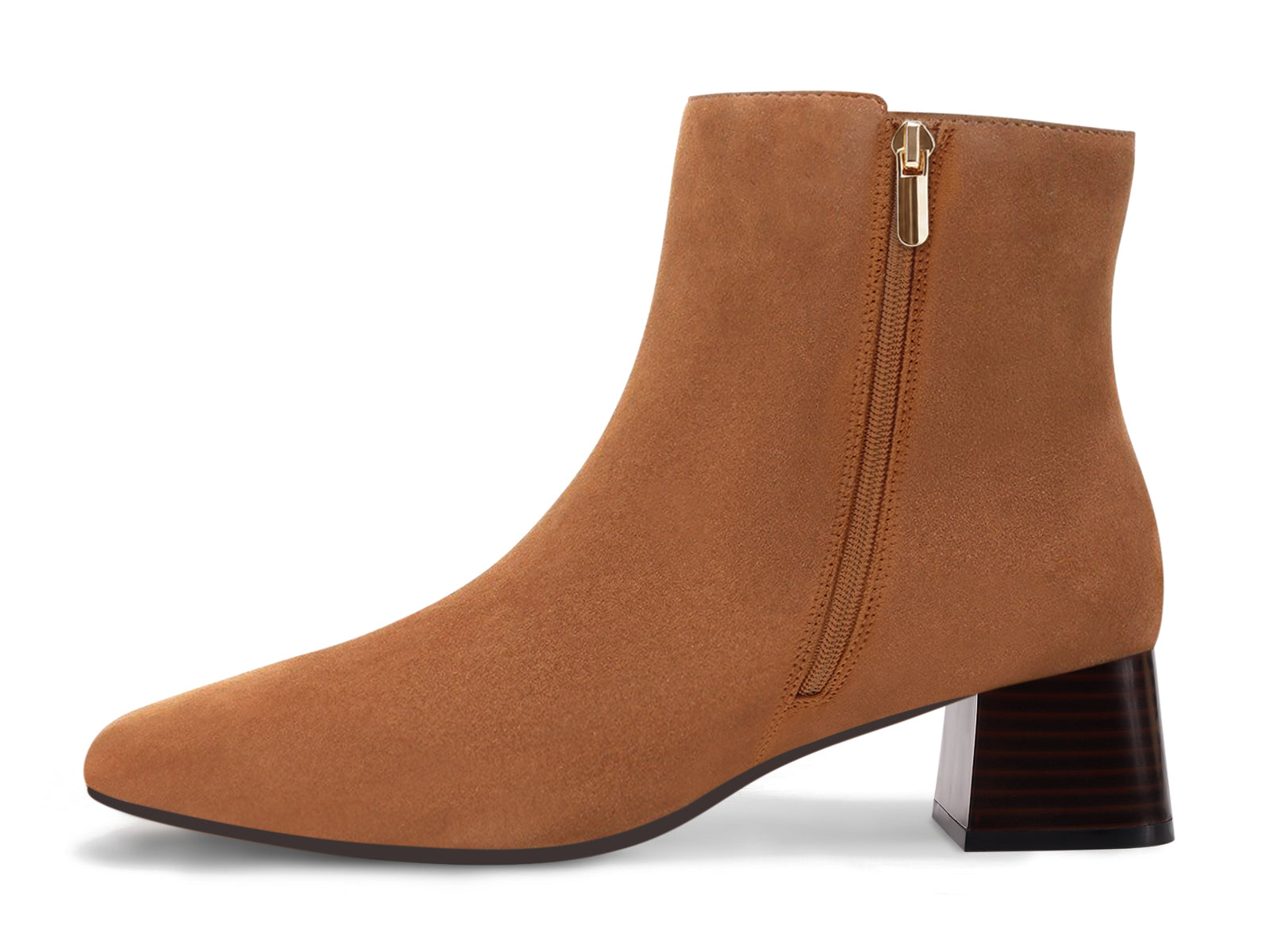 Coutgo Womens Brown Square Toe Booties