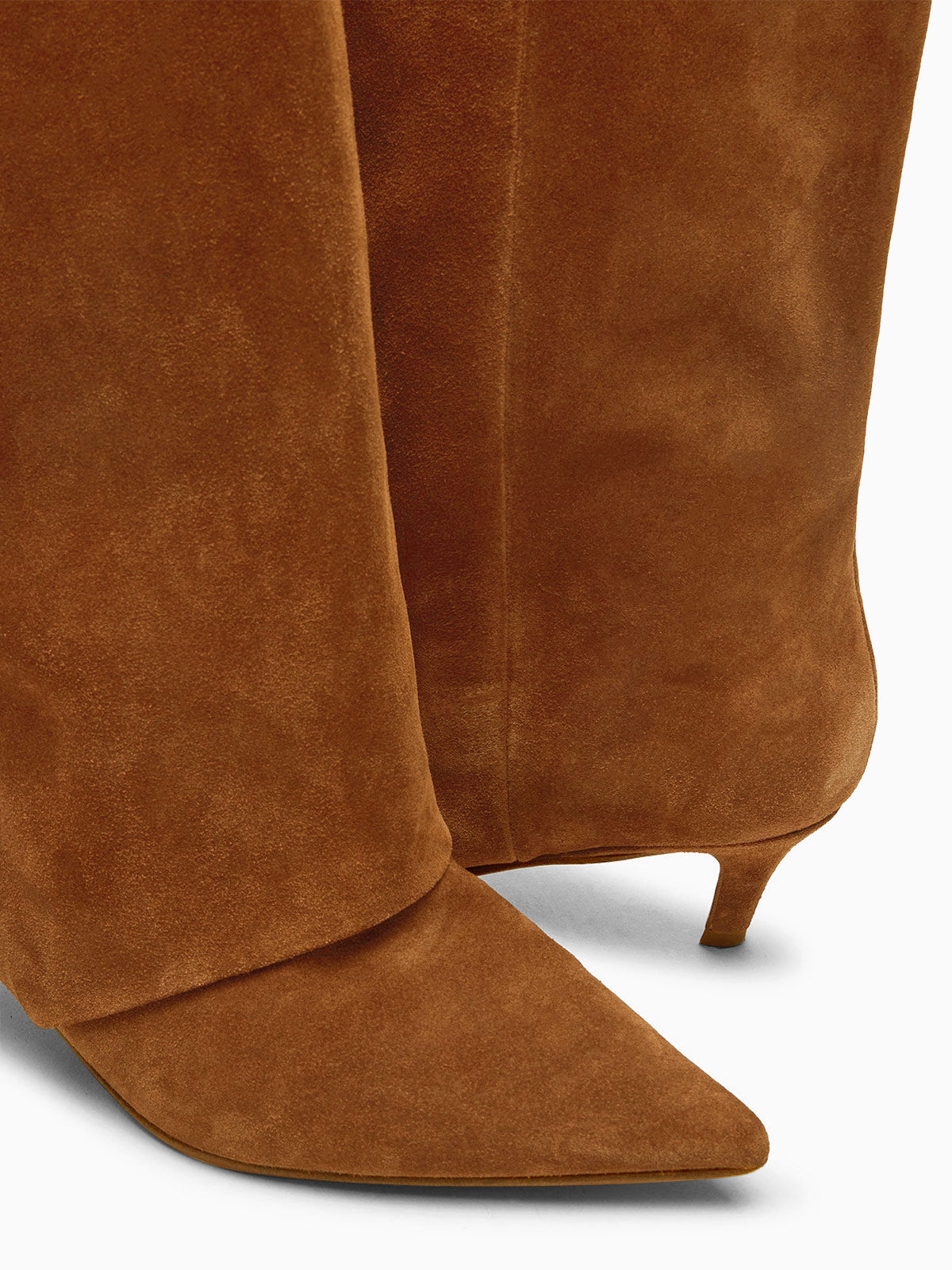 Coutgo Womens Brown Pointed Knee High Boots