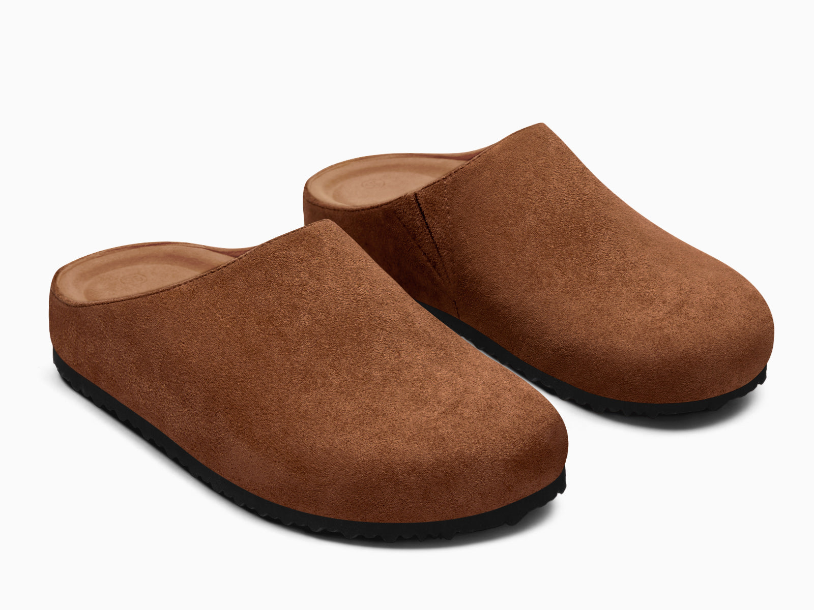 Coutgo Women Suede Brown Slip-On Clogs