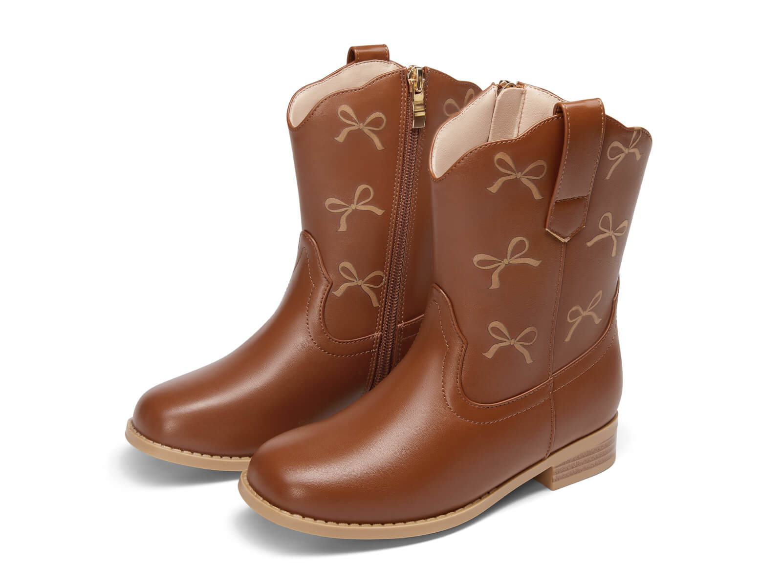 Coutgo Girls Dark Brown Cowgirl Western Boots