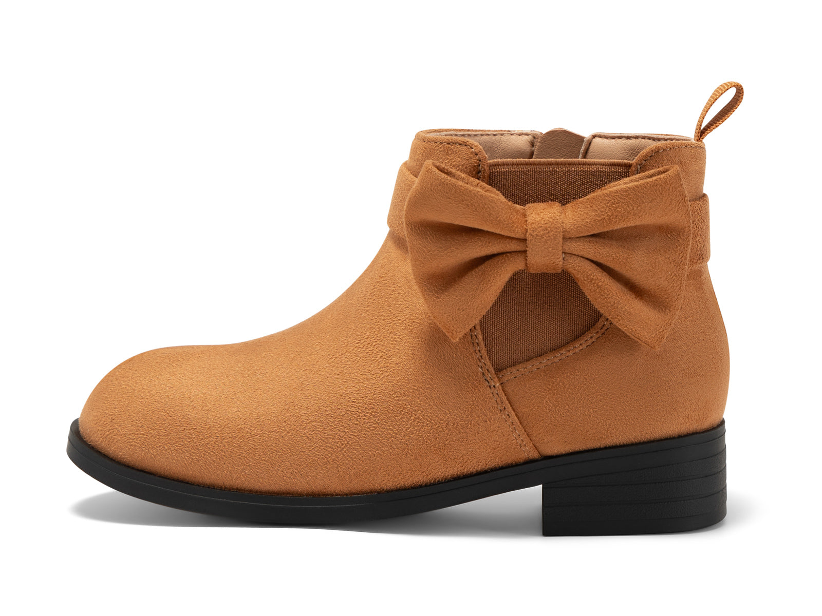 Coutgo Girls Brown Bow Suede Ankle Boots