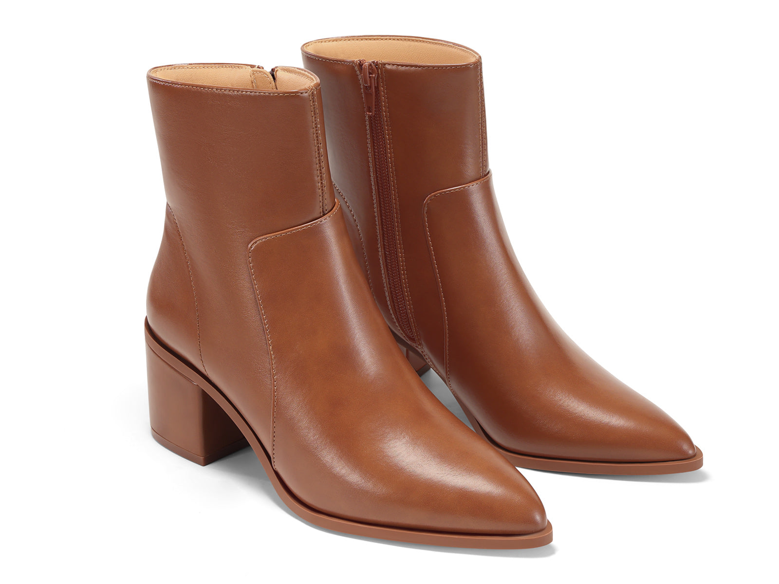 Coutgo Womens Brown Pointed Ankle Boots