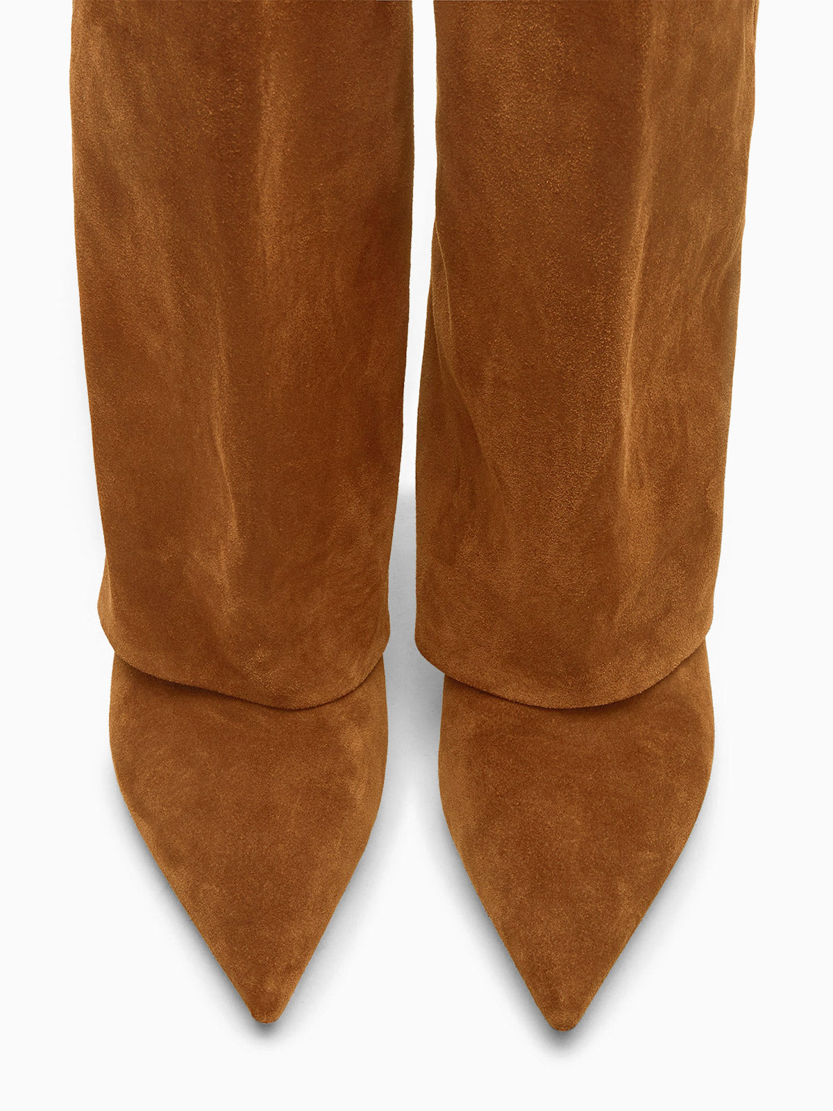 Coutgo Womens Brown Pointed Knee High Boots