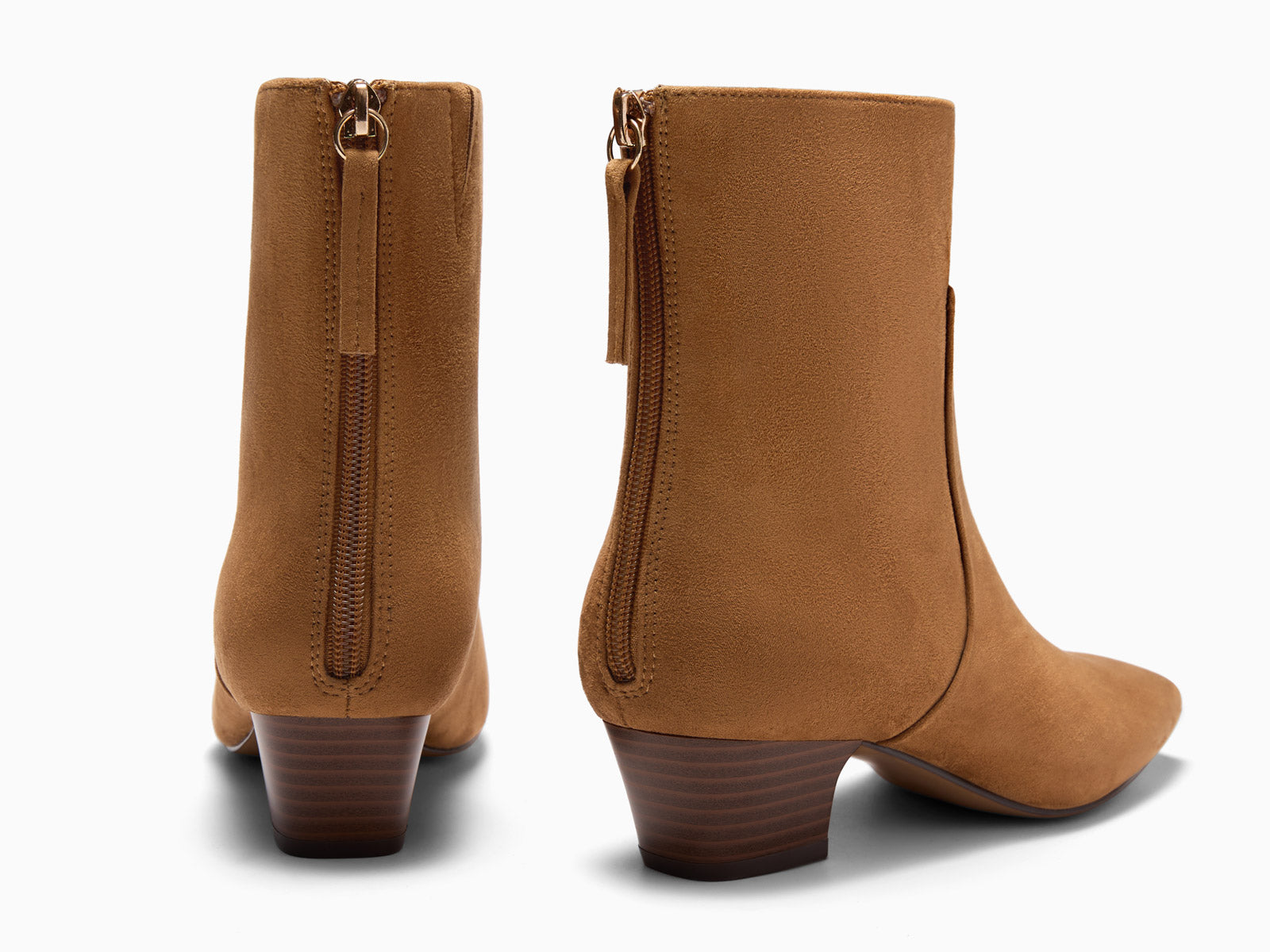 Coutgo Brown Women Back Zipper Booties