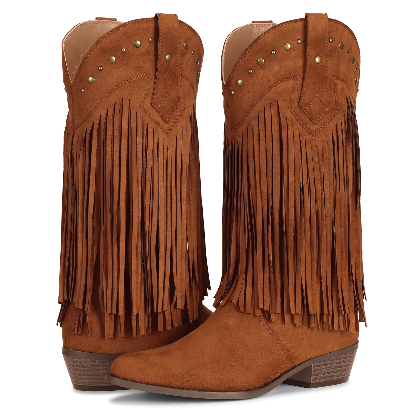 Coutgo Womens Brown Western Cowboy Boots