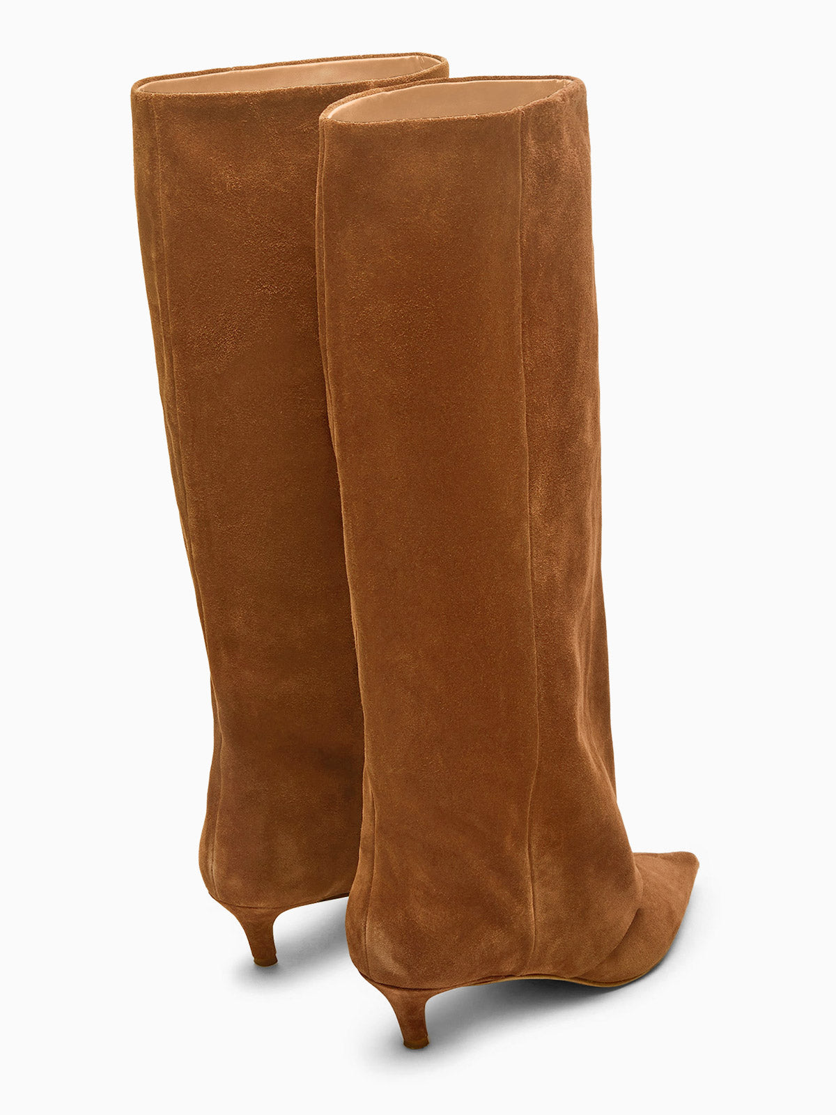 Coutgo Womens Brown Pointed Knee High Boots
