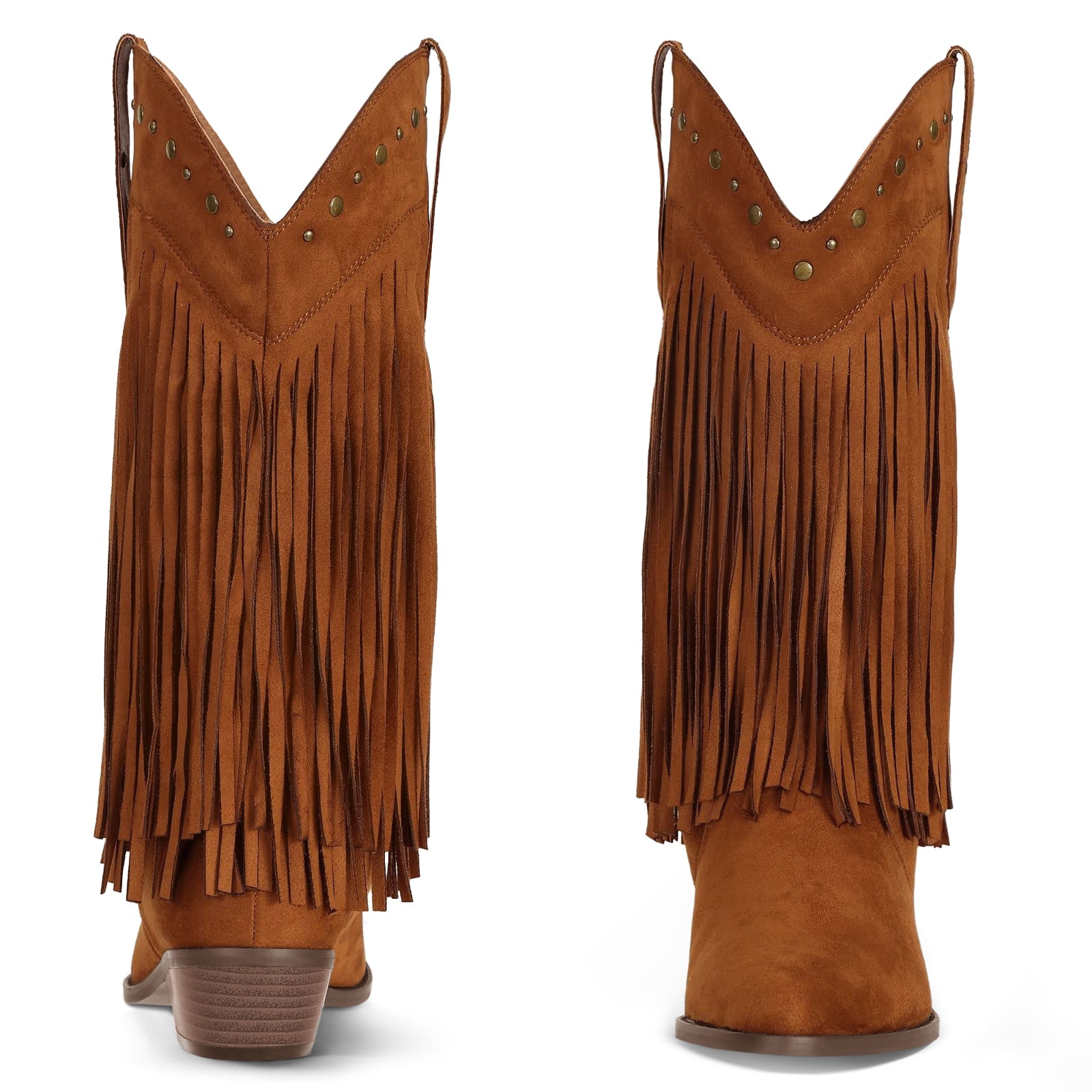 Coutgo Womens Brown Western Cowboy Boots