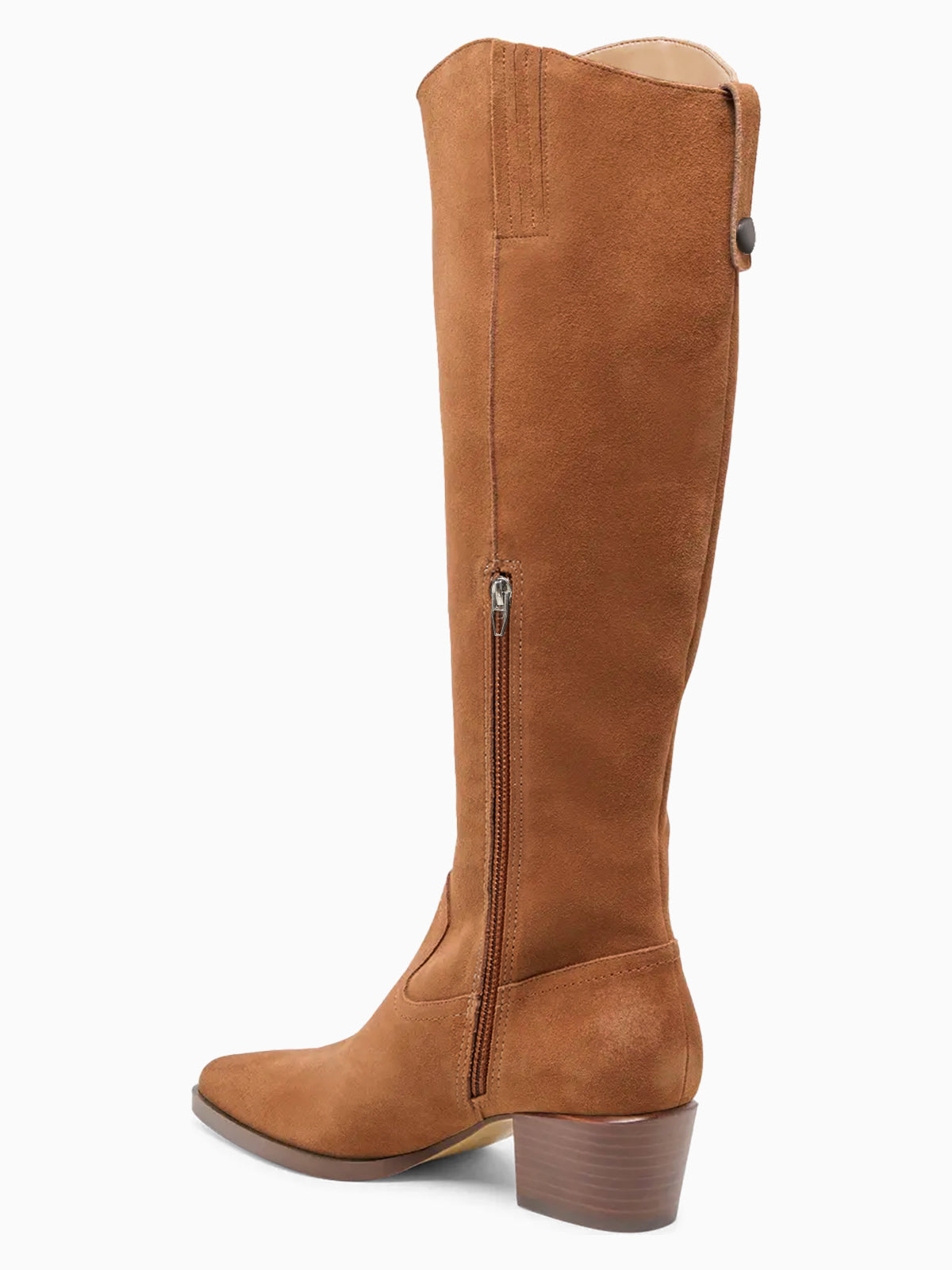 Coutgo Women Suede Brown Wide Calf Knee Boots