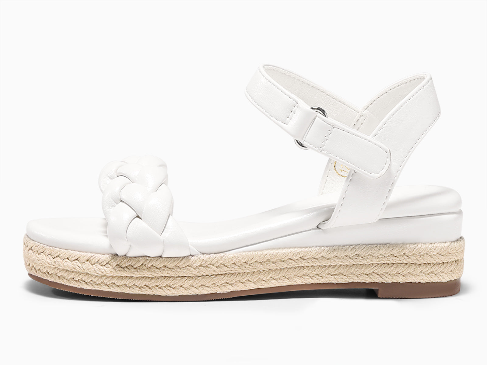 Coutgo Womens White Wedge Platform Sandals