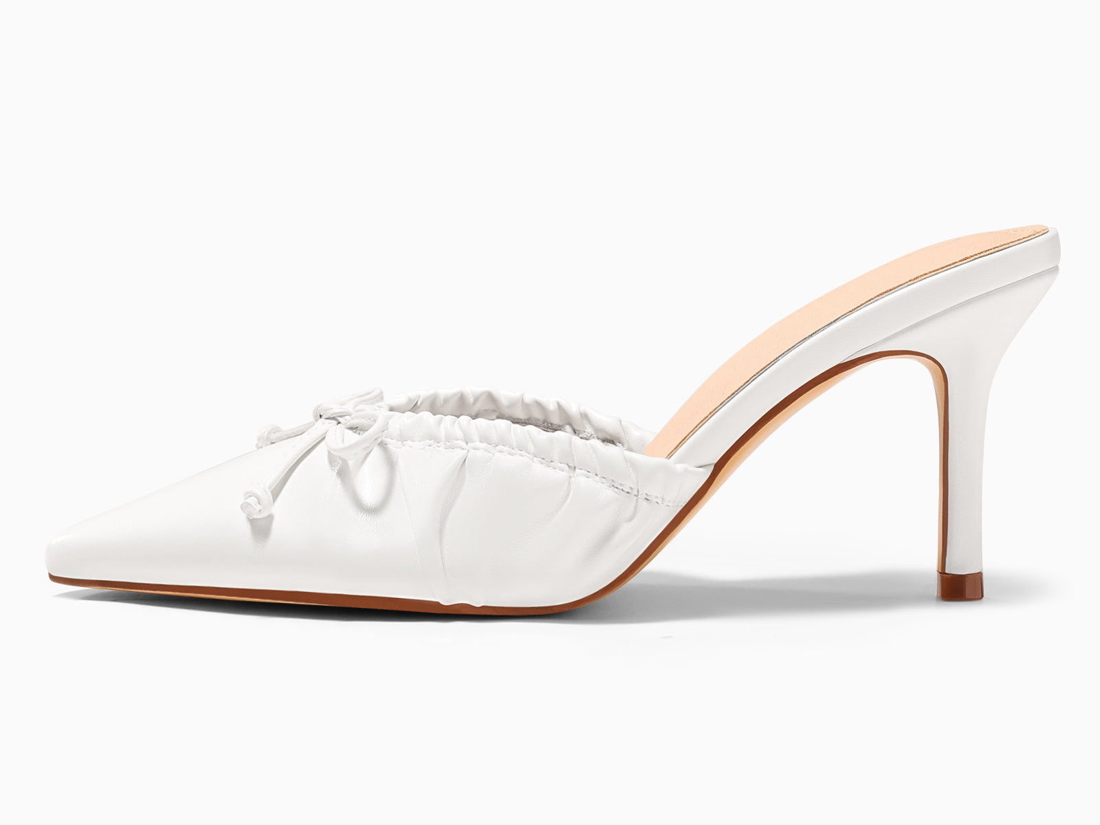 Coutgo Womens PU White High Heels Pumps