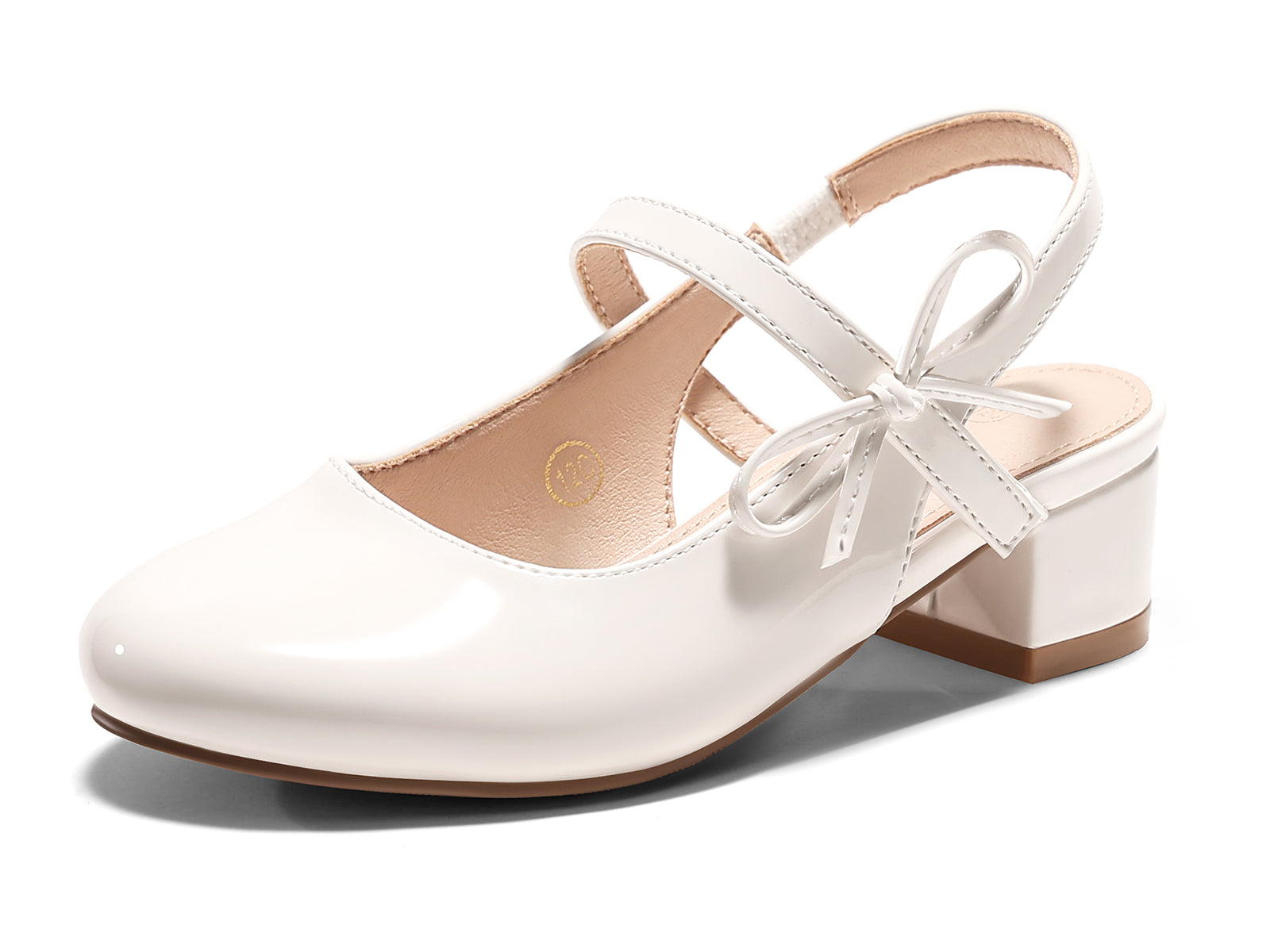 Coutgo Girls White Patent Dress Shoes