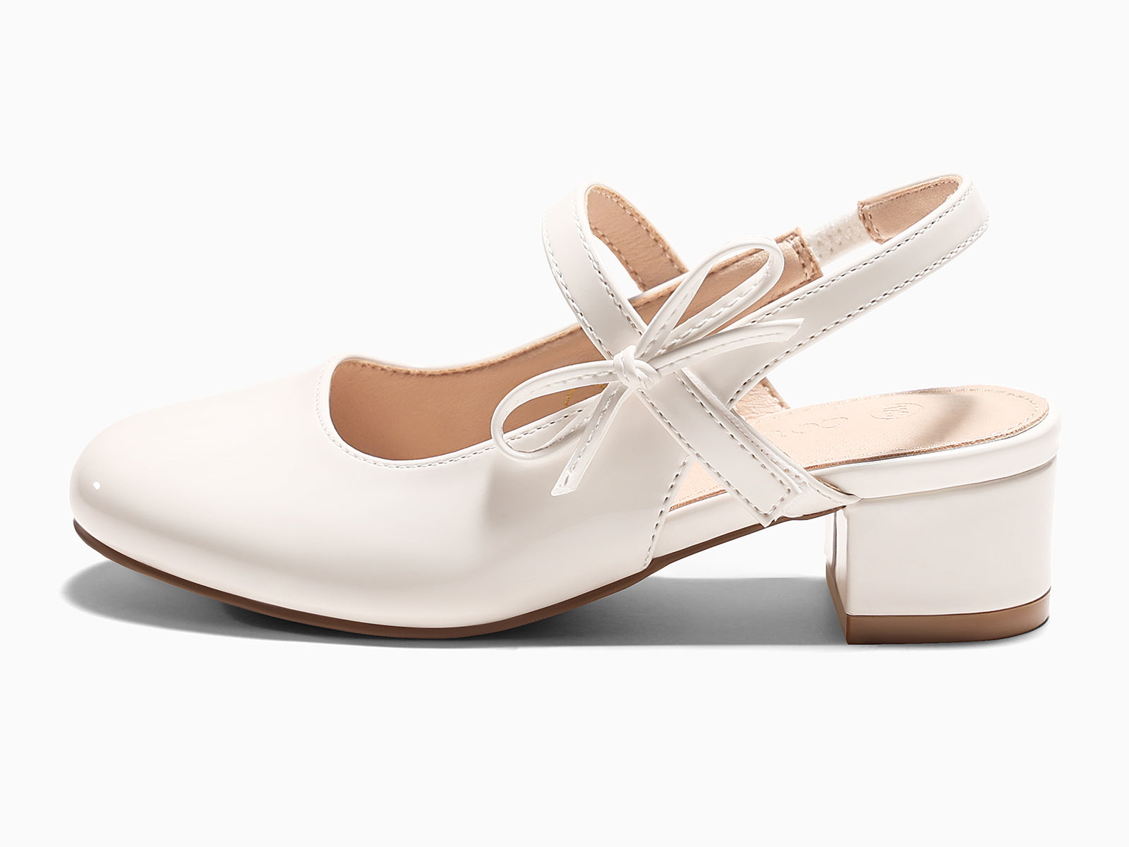 Coutgo Girls White Patent Dress Shoes