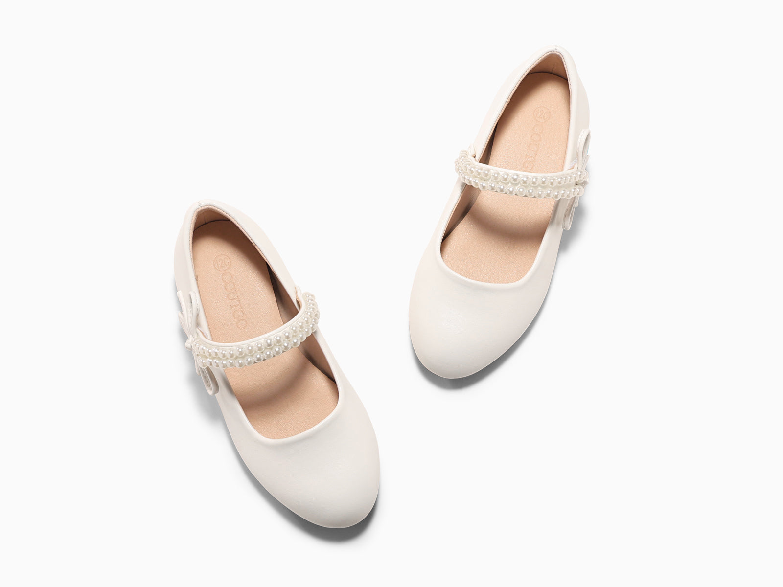Coutgo Girls White Mary Jane Dress Shoes