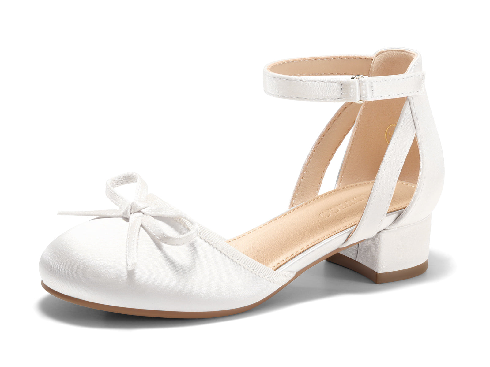 Coutgo White Girls Wedding Dress Shoes