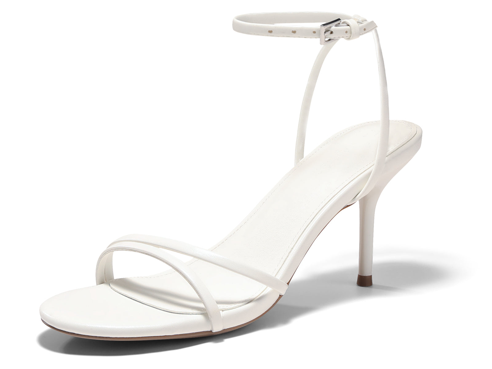 Coutgo Womens White Strappy High Heels