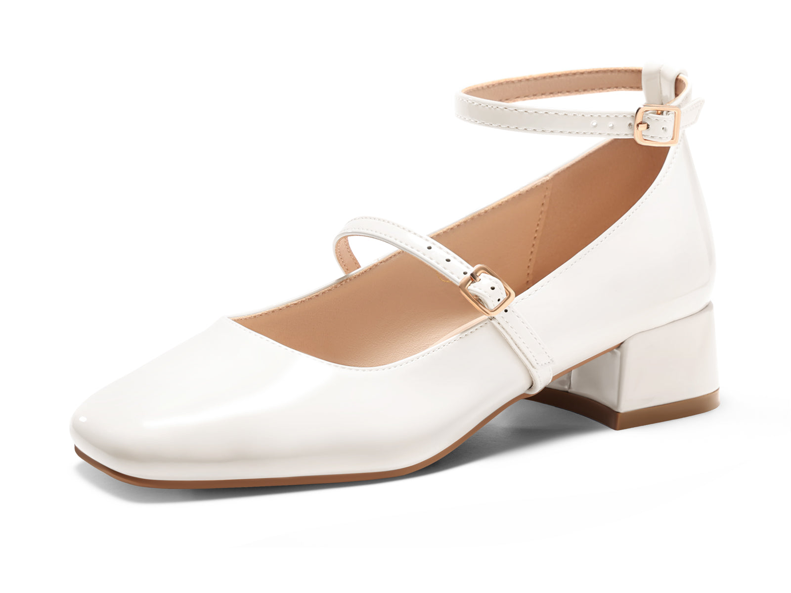 Coutgo Women White Mary Jane Shoes