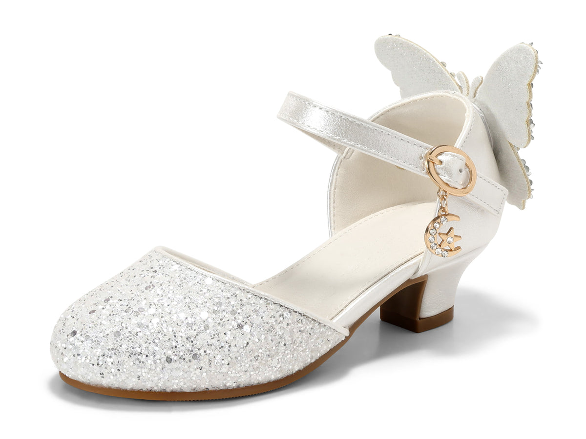Coutgo Girls Glitter Princess High Heel Dress Shoes