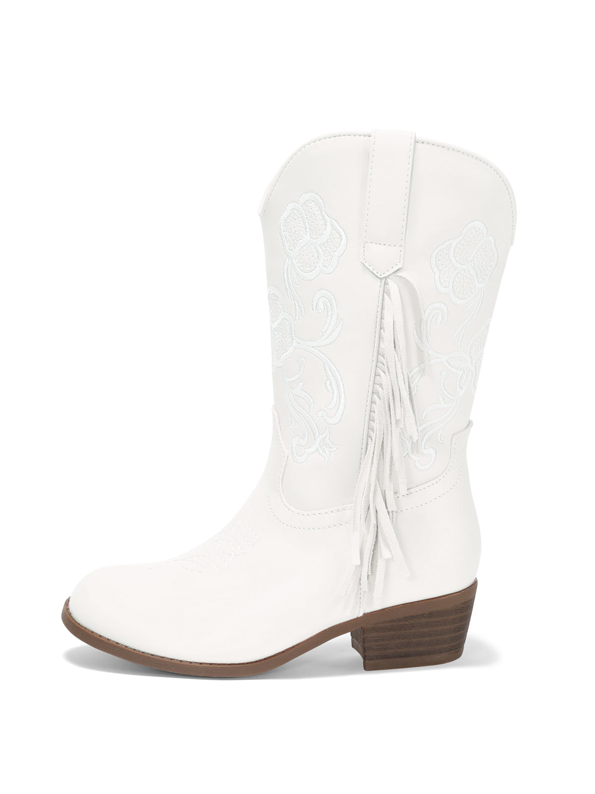 Coutgo Girls White Western Cowboy Boots