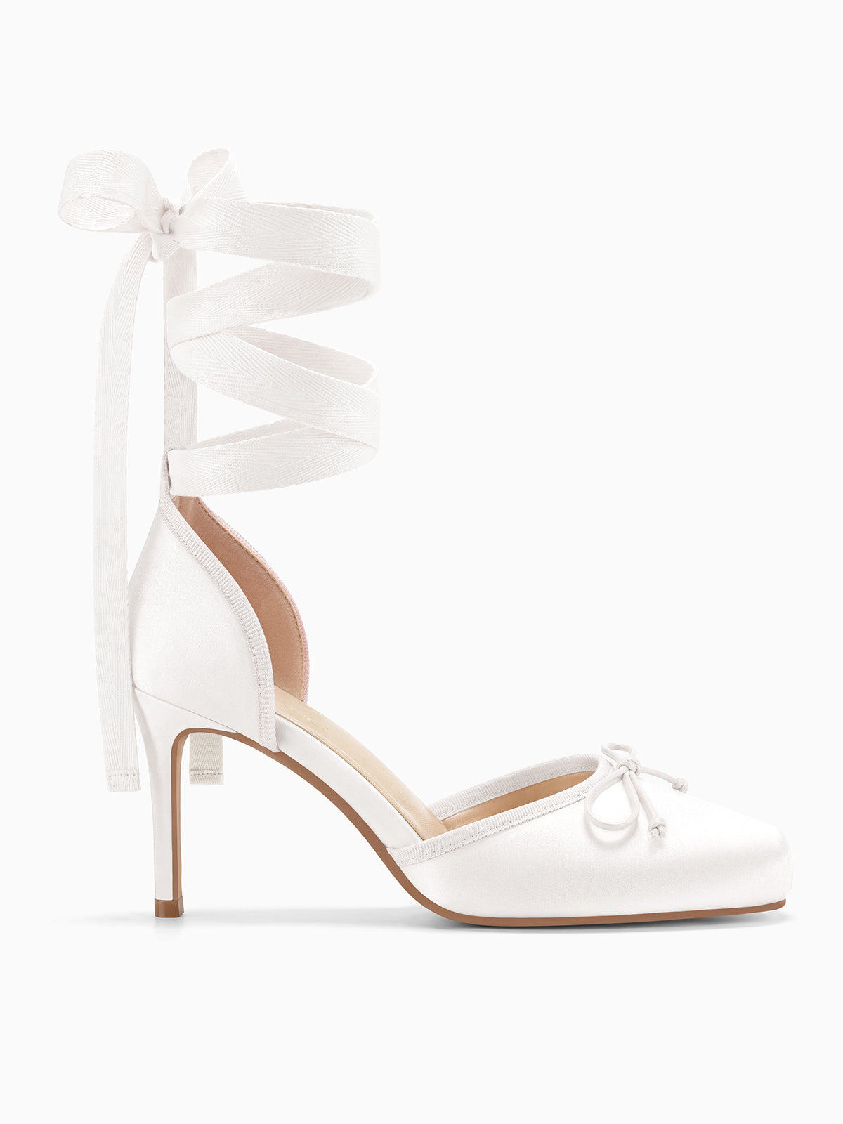 Coutgo White Womens Pumps Prom Dress Shoes