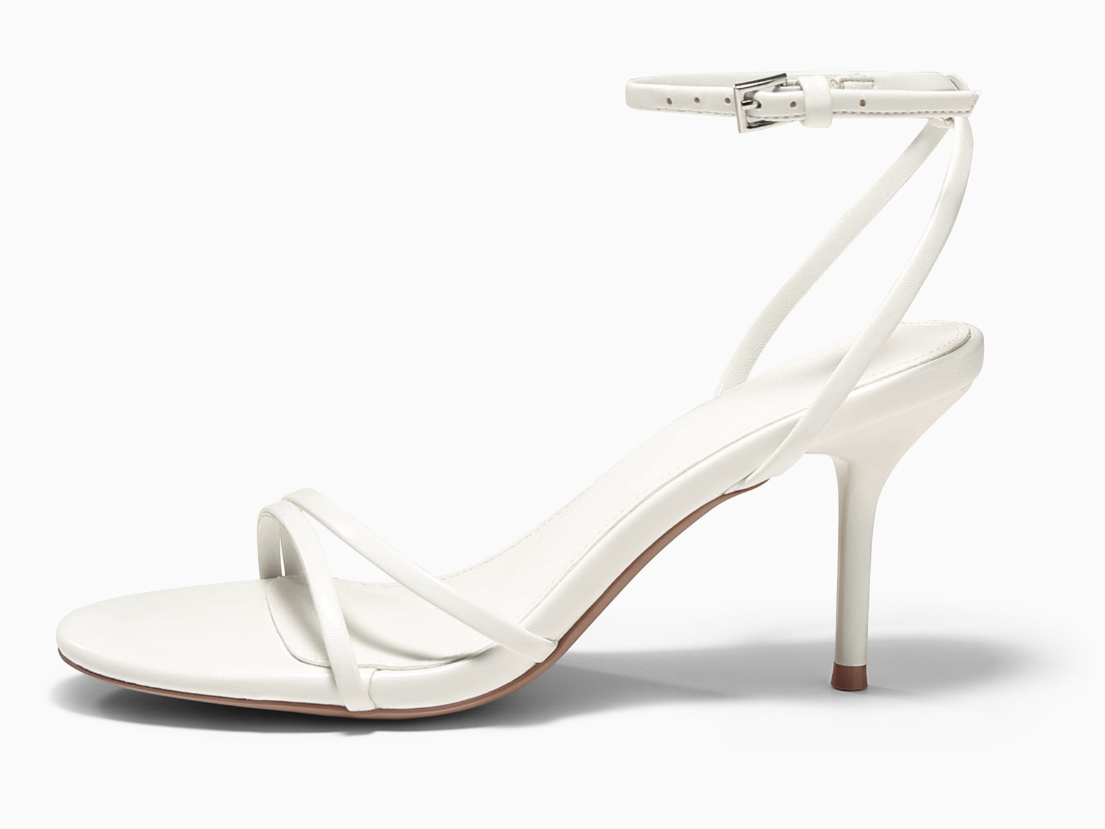 Coutgo Womens White Strappy High Heels