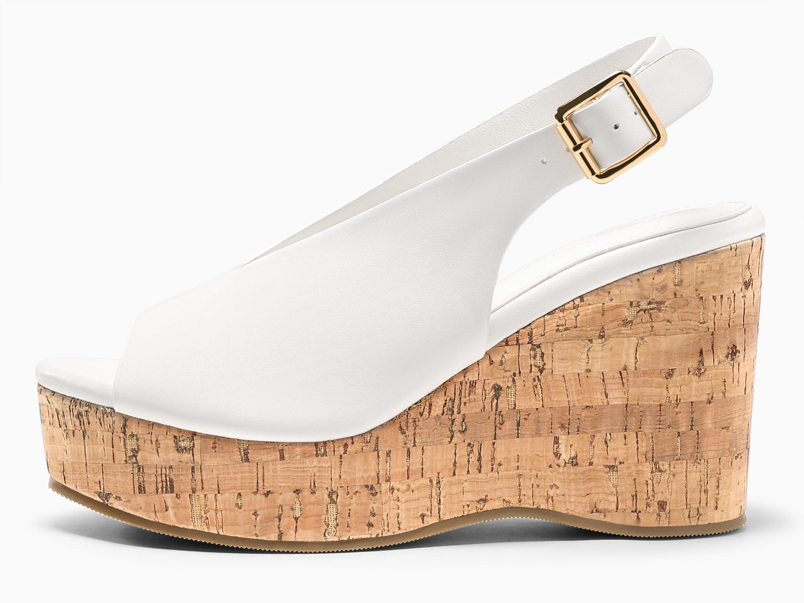 Coutgo Womens White Platform Wedge Sandals