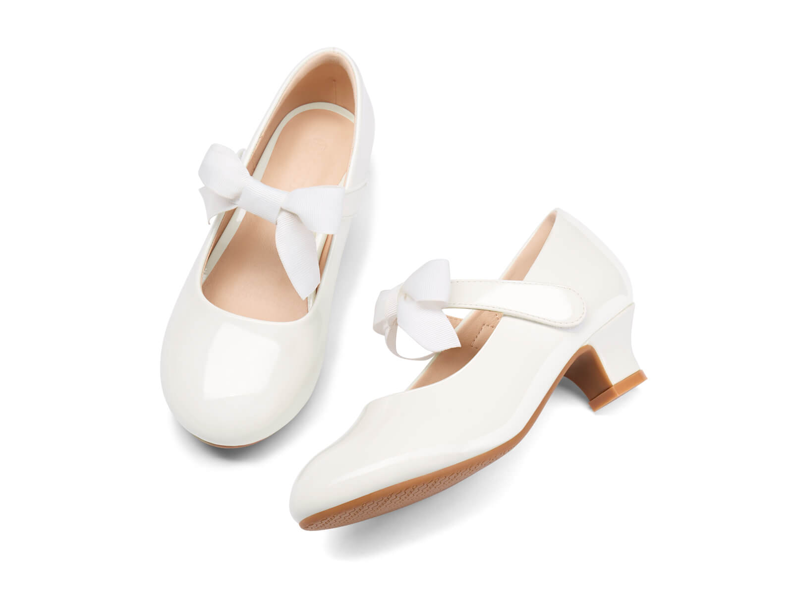 Coutgo Girls White Mary Jane Dress Shoes