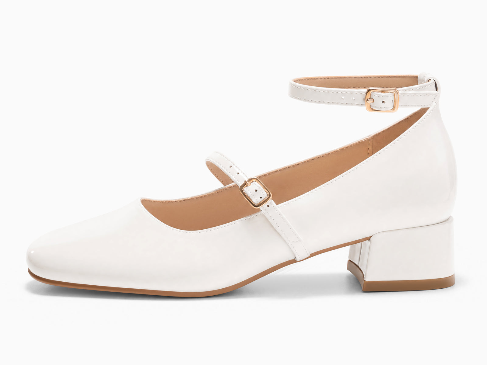 Coutgo Women White Mary Jane Shoes