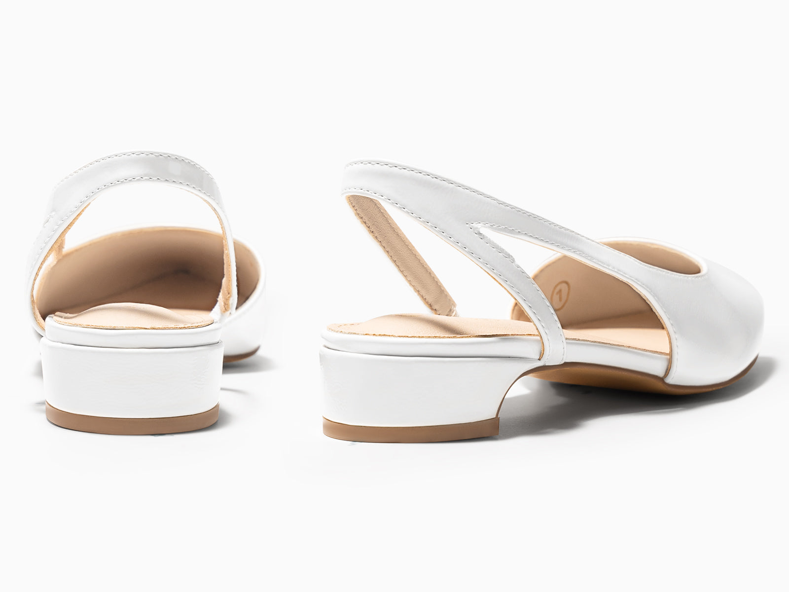 Coutgo Women  D'Orsay White Heels Chunky Pumps