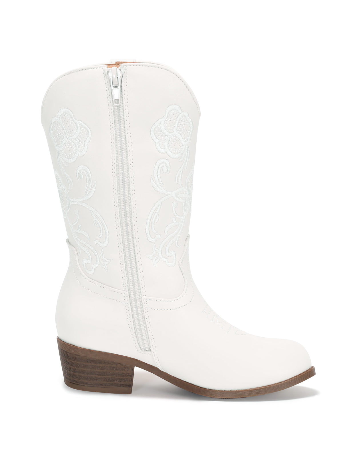 Coutgo Girls White Western Cowboy Boots
