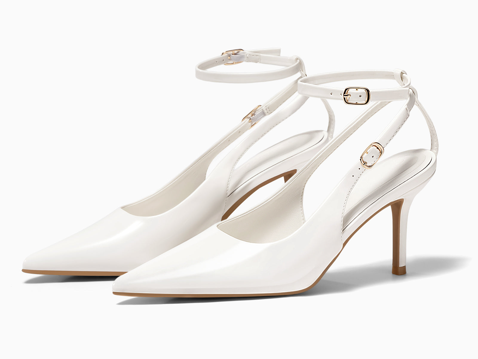 Coutgo Womens White High Heels