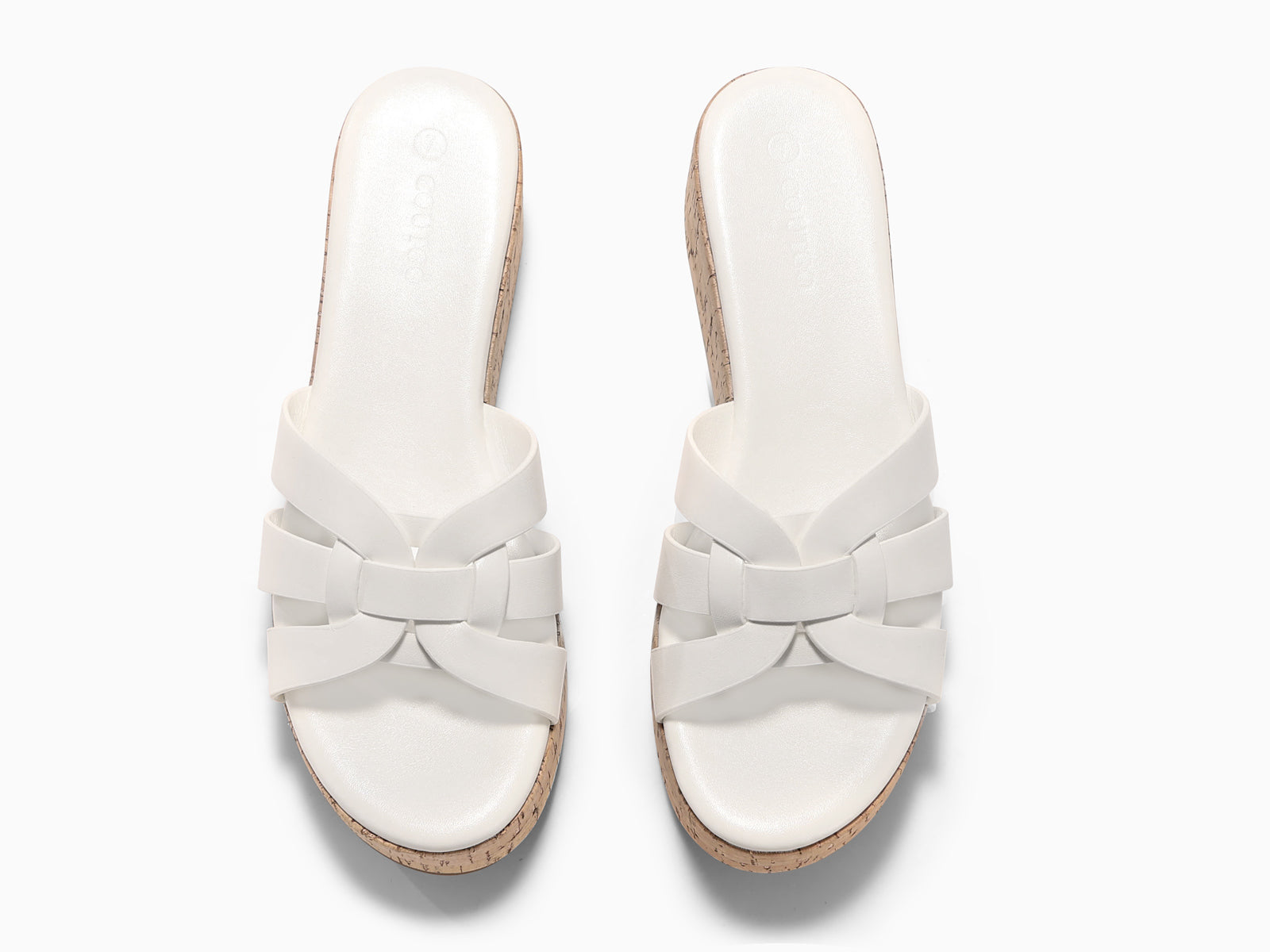Coutgo Women's White Platform Wedge Sandals