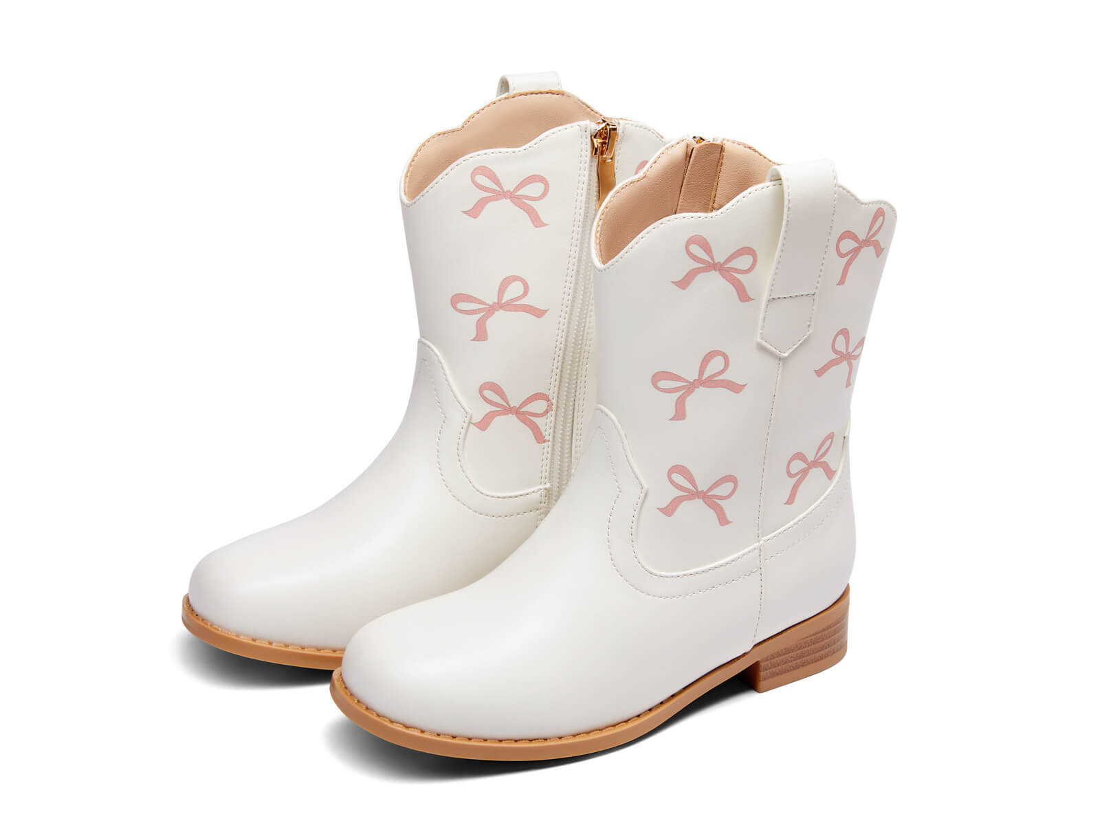 Coutgo Girls White Cowgirl Western Boots