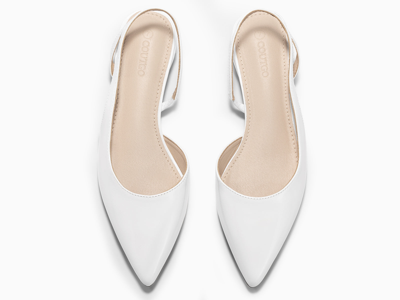 Coutgo Women  D'Orsay White Heels Chunky Pumps