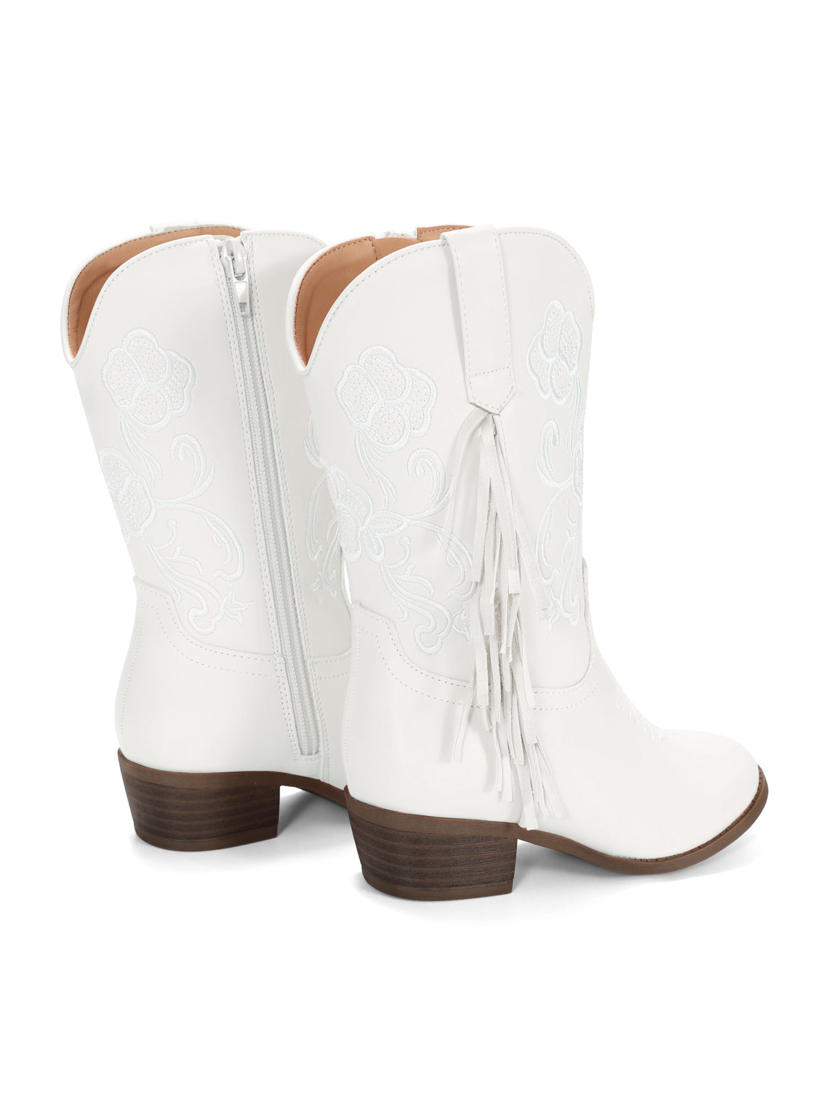Coutgo Girls White Western Cowboy Boots