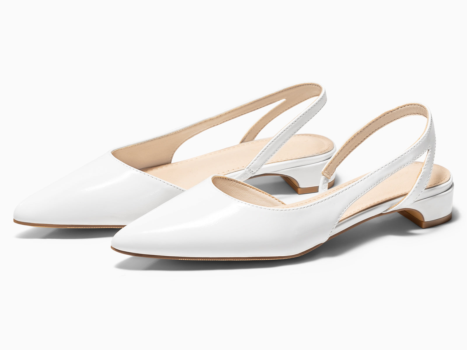Coutgo Women  D'Orsay White Heels Chunky Pumps
