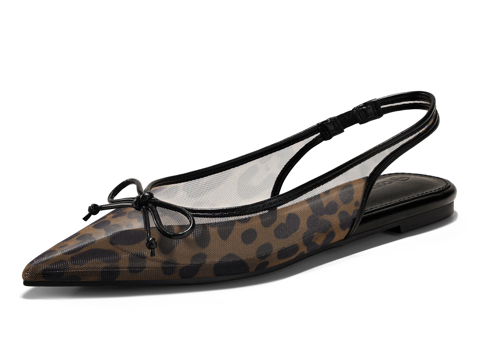 Coutgo Womens Leopard Slingback Flats