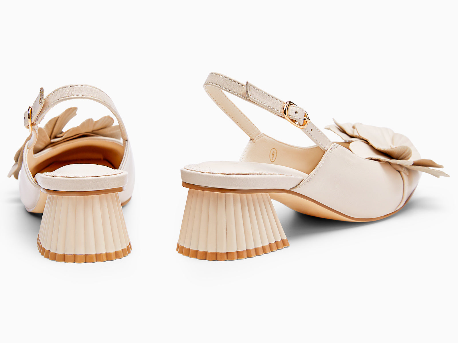 Coutgo Womens Beige Chunky Heels