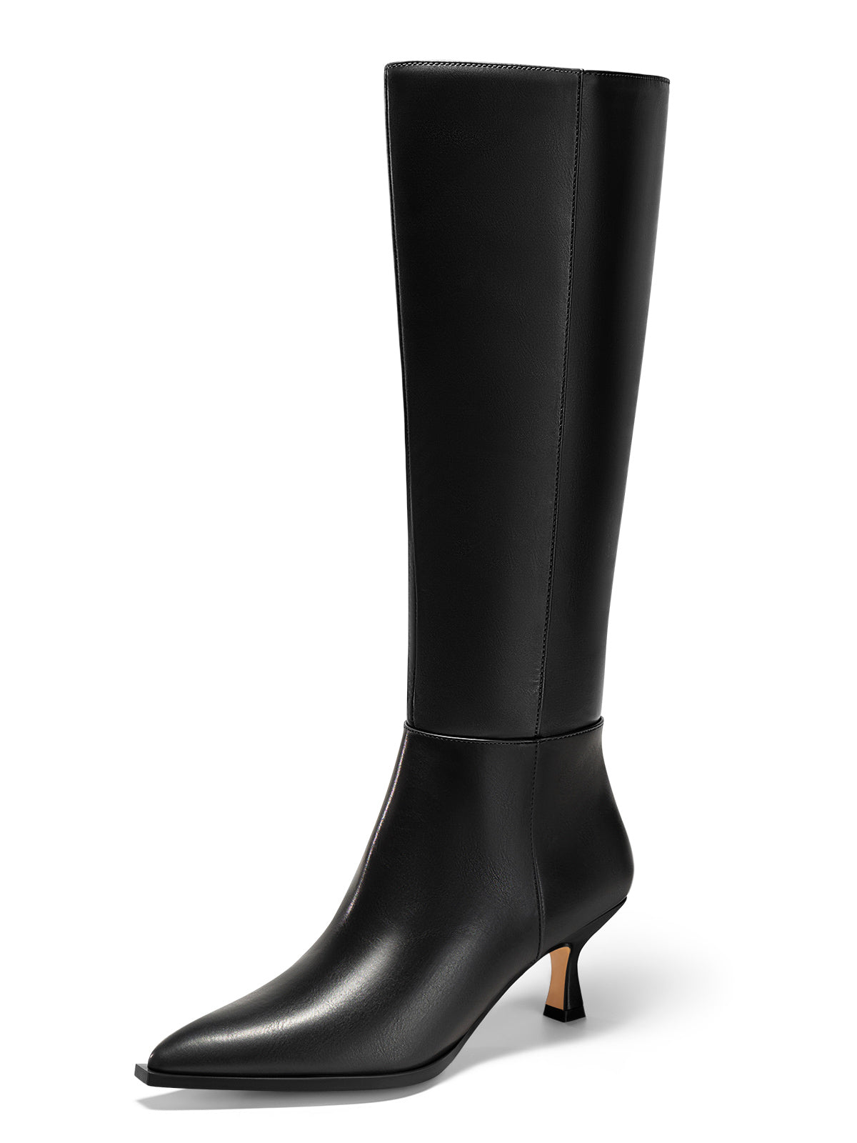 Coutgo Womens Black Knee High Boots