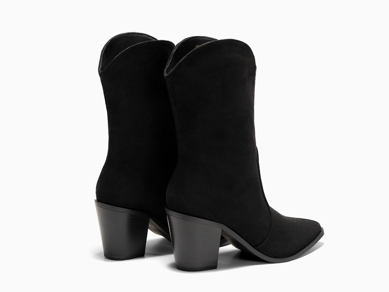 Coutgo Womens Black Mid Calf Boots