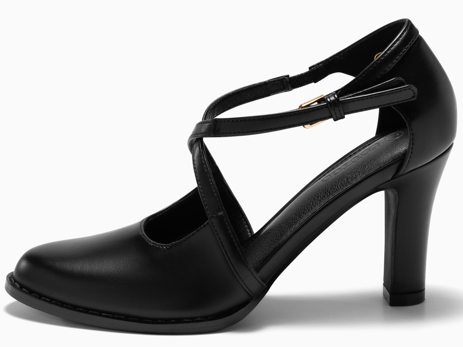 Coutgo Womens Black Chunky High Heels