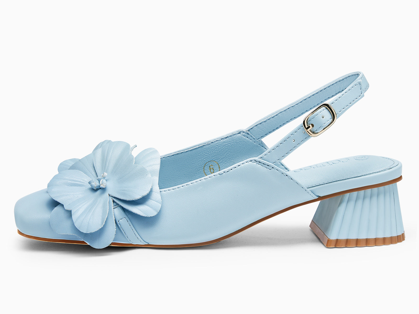 Coutgo Womens Blue Chunky Heels