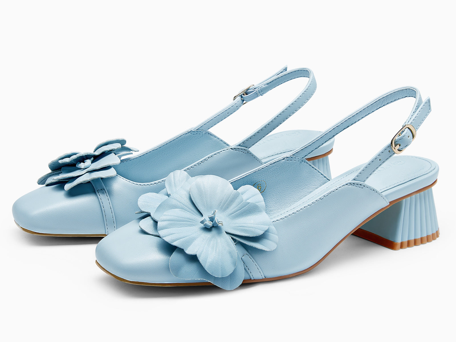 Coutgo Womens Blue Chunky Heels