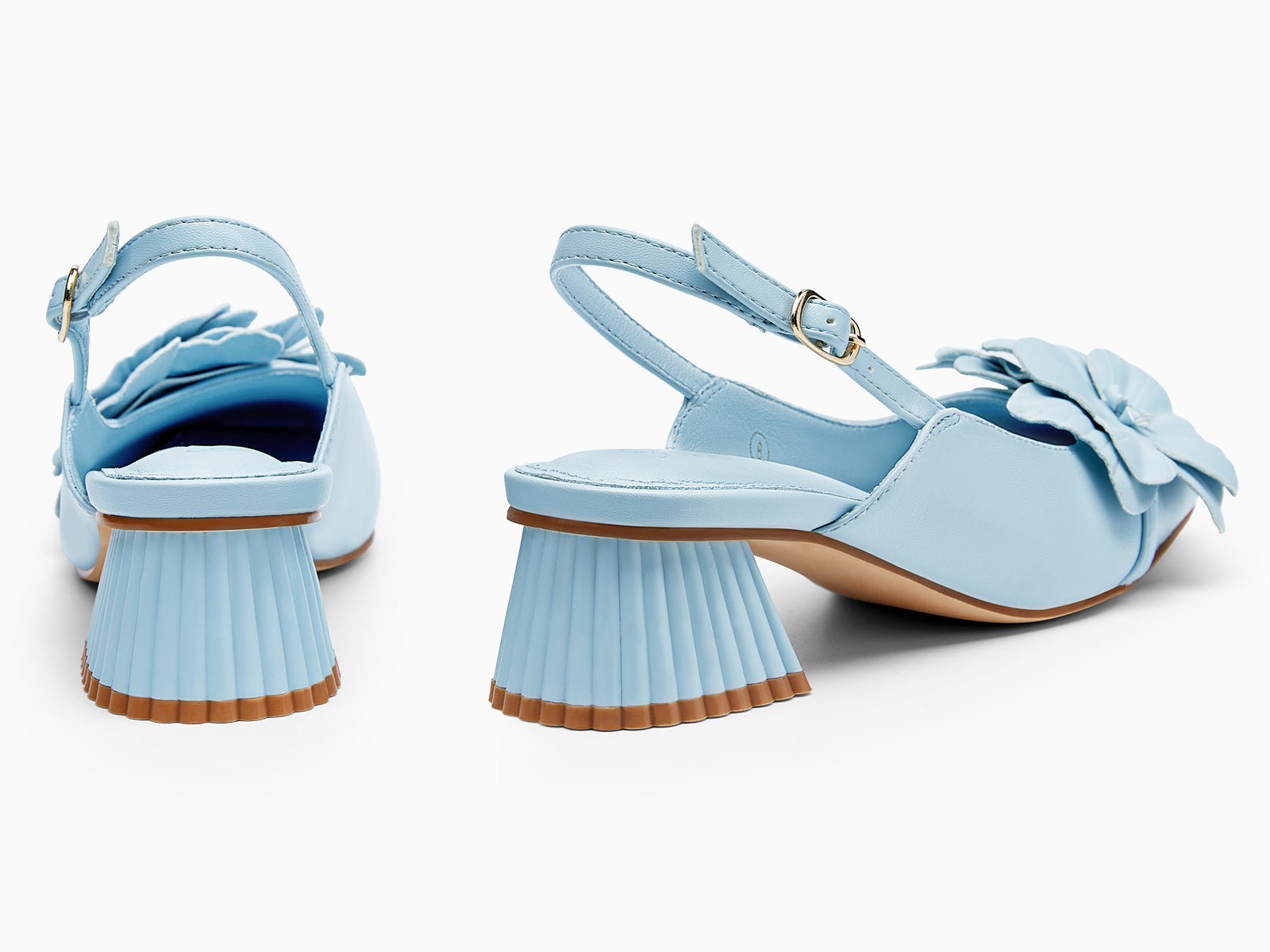 Coutgo Womens Blue Chunky Heels