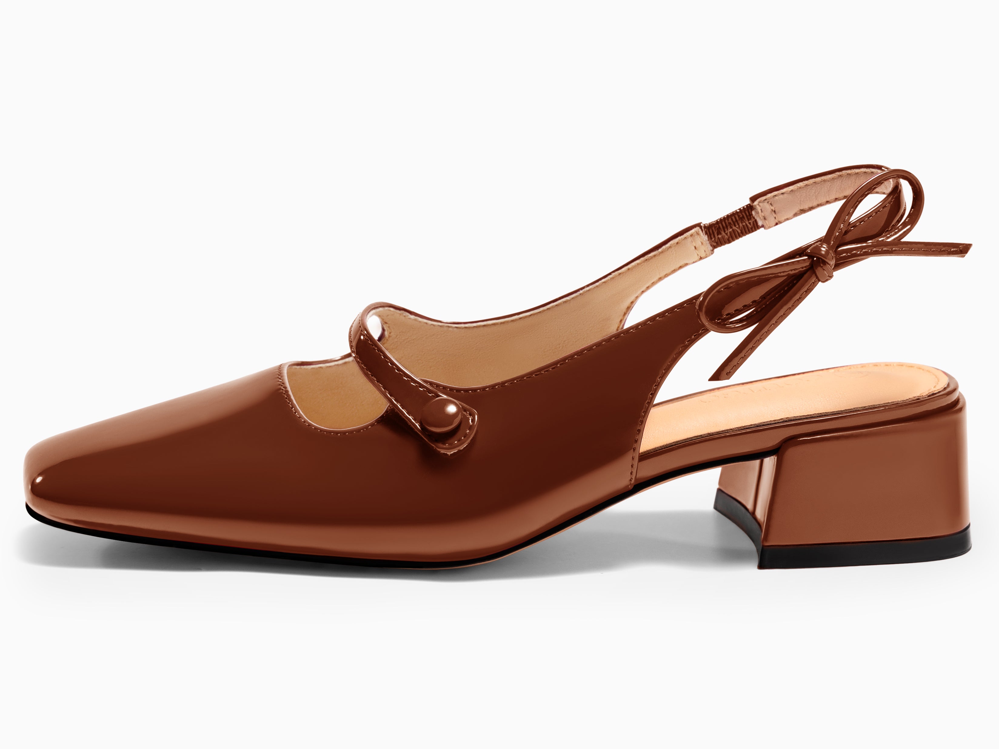 Coutgo Womens Brown Mary Jane Shoes