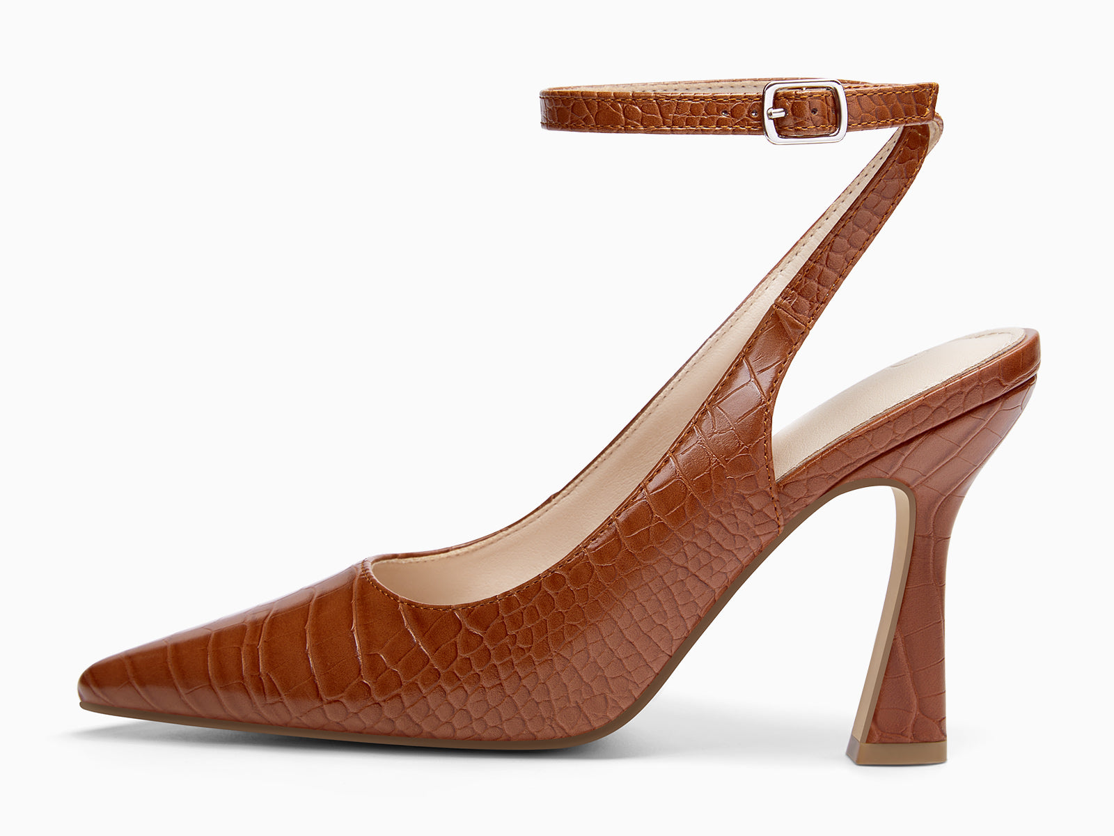 Coutgo Womens Brown Slingback Heels