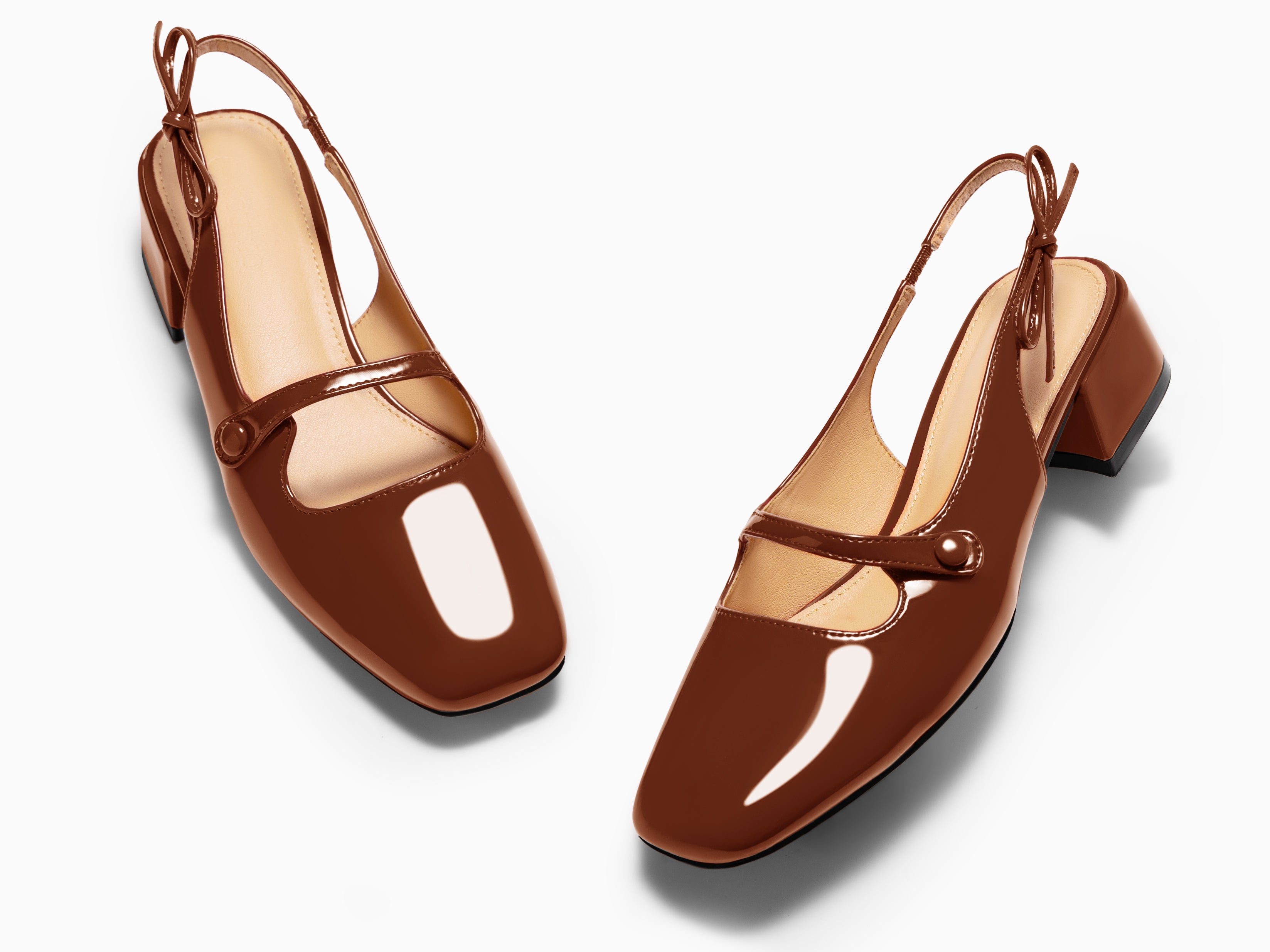Coutgo Womens Brown Mary Jane Shoes