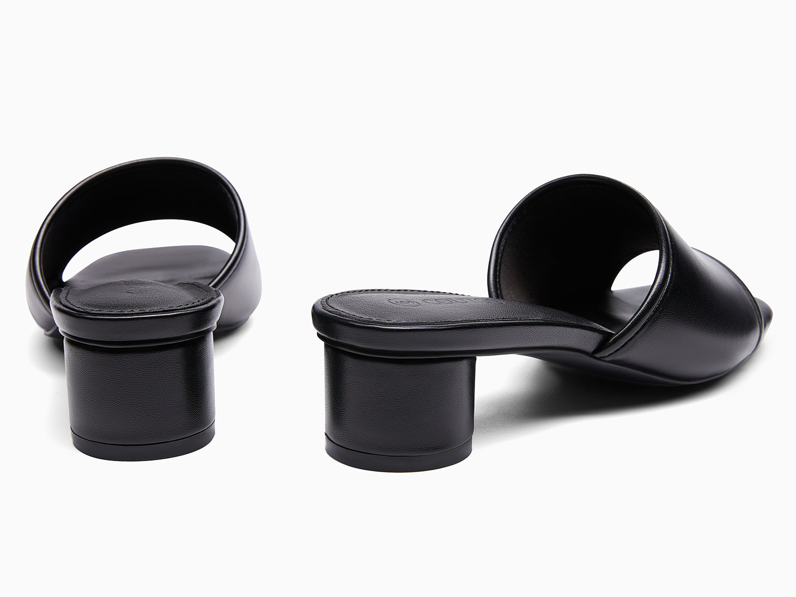 Coutgo Womens PU Black Chunky Heels Sandals